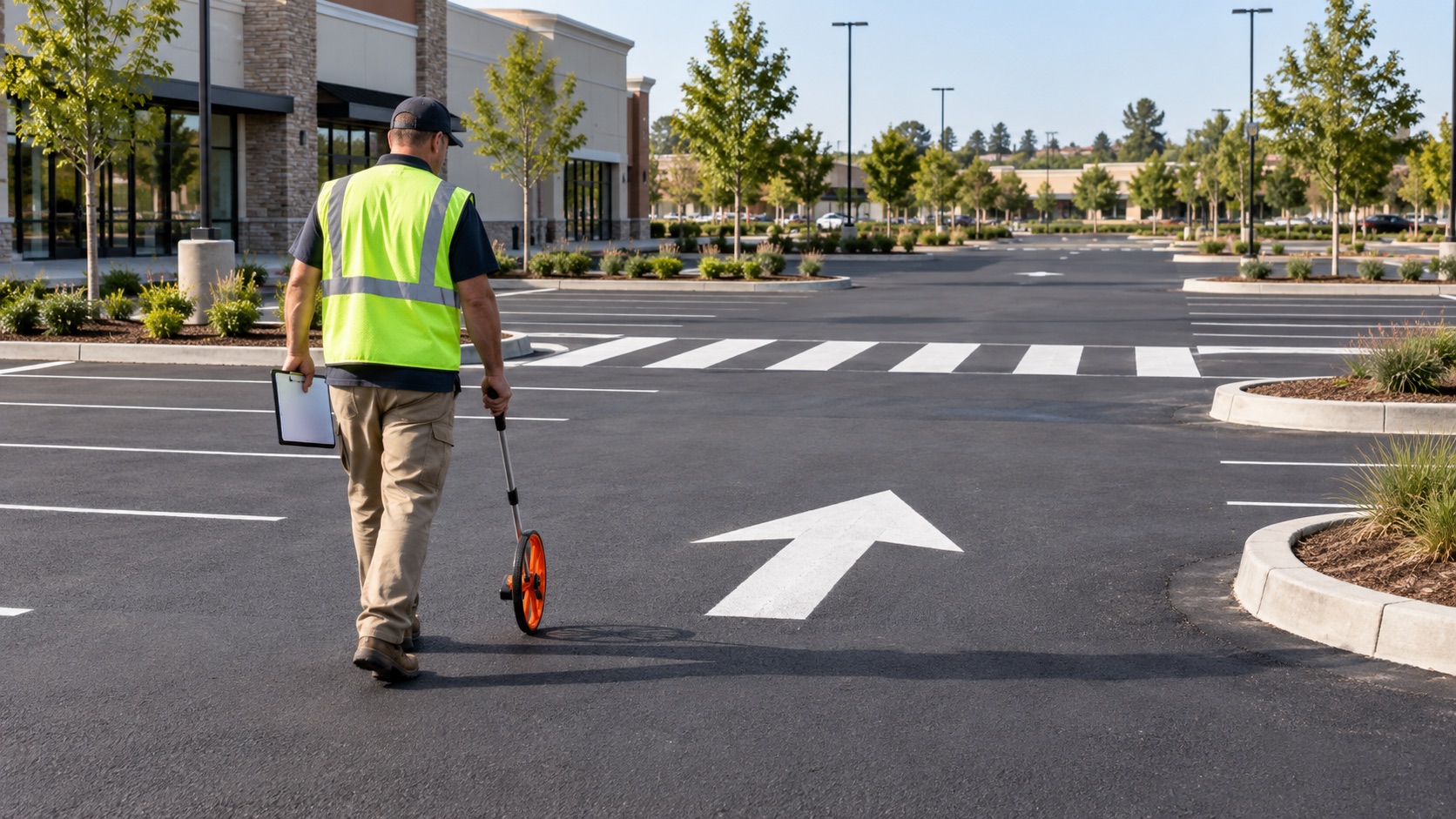 Parking lot estimator measuring the scope of pavement markings